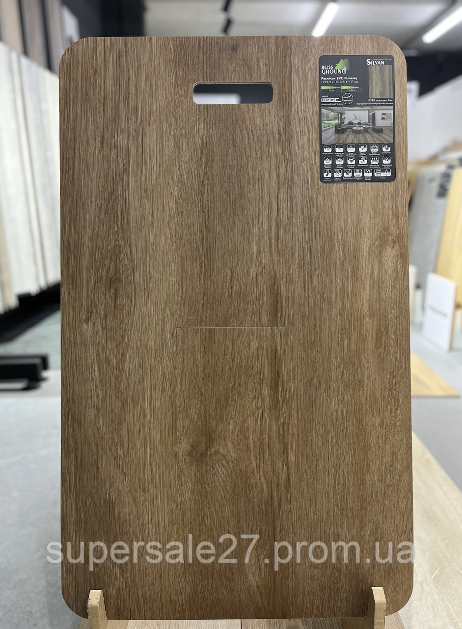 ВІНІЛОВА ПІДЛОГА SPC GROVE SILVAN 4+1MM 121.92Х18.3 BLISSGROUND, фото 1