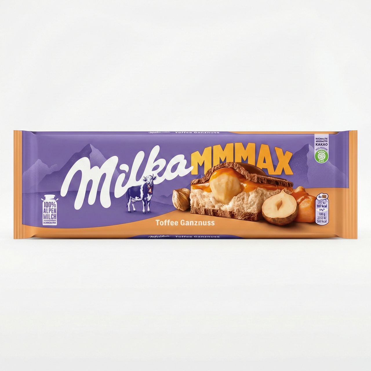 Шоколад Milka Toffee Ganznuss 300 г. Молочний з цілим фундуком та рідкою карамеллю (Мілька Тоффі), фото 1