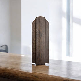 Євроштахети темне дерево 3Д 115 мм двохсторонній (штахетник металевий темний дуб для забора)