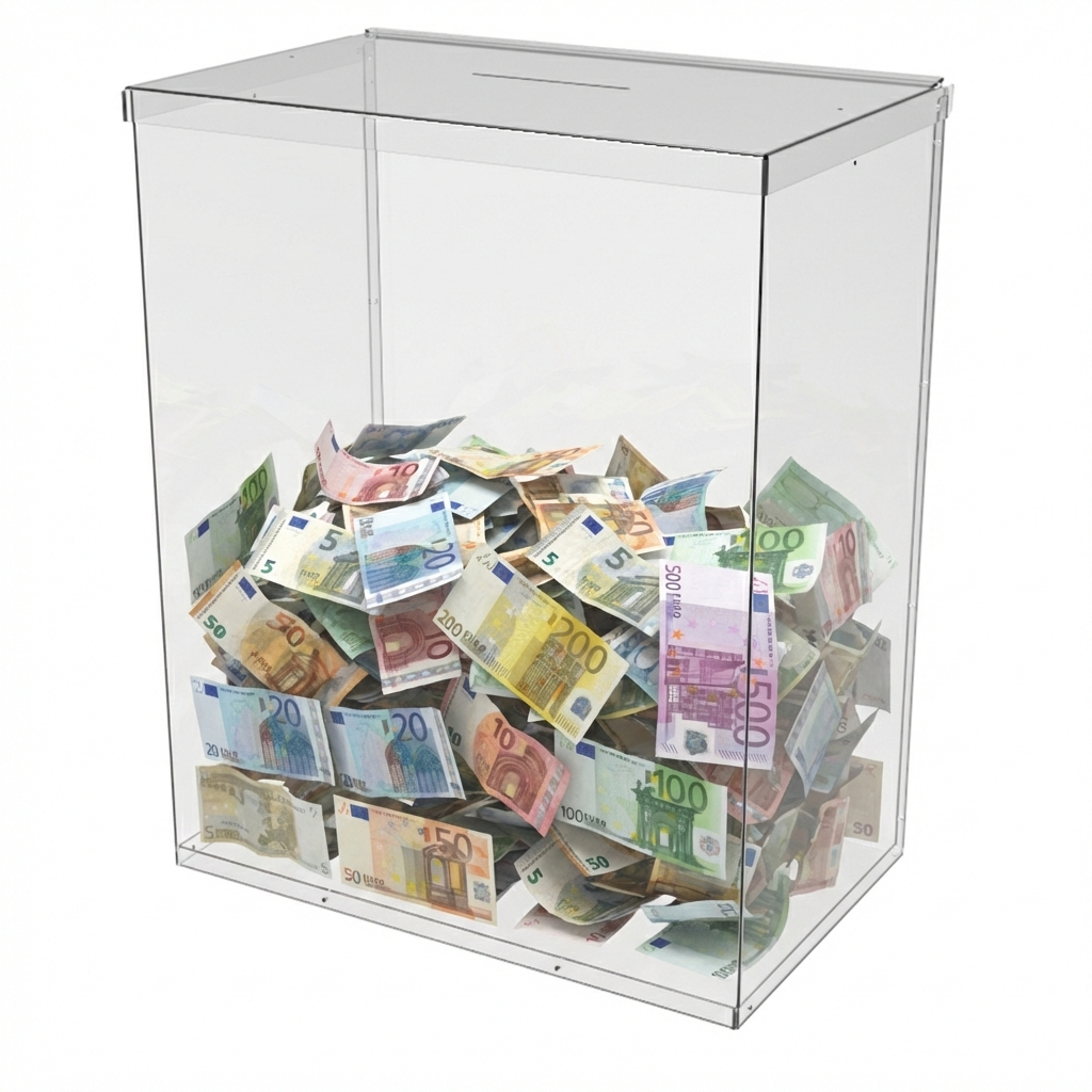 Скринька EKOSTAR без замка для пожертв та збору грошей 400x250x500. Об'єм 50 літрів, фото 1