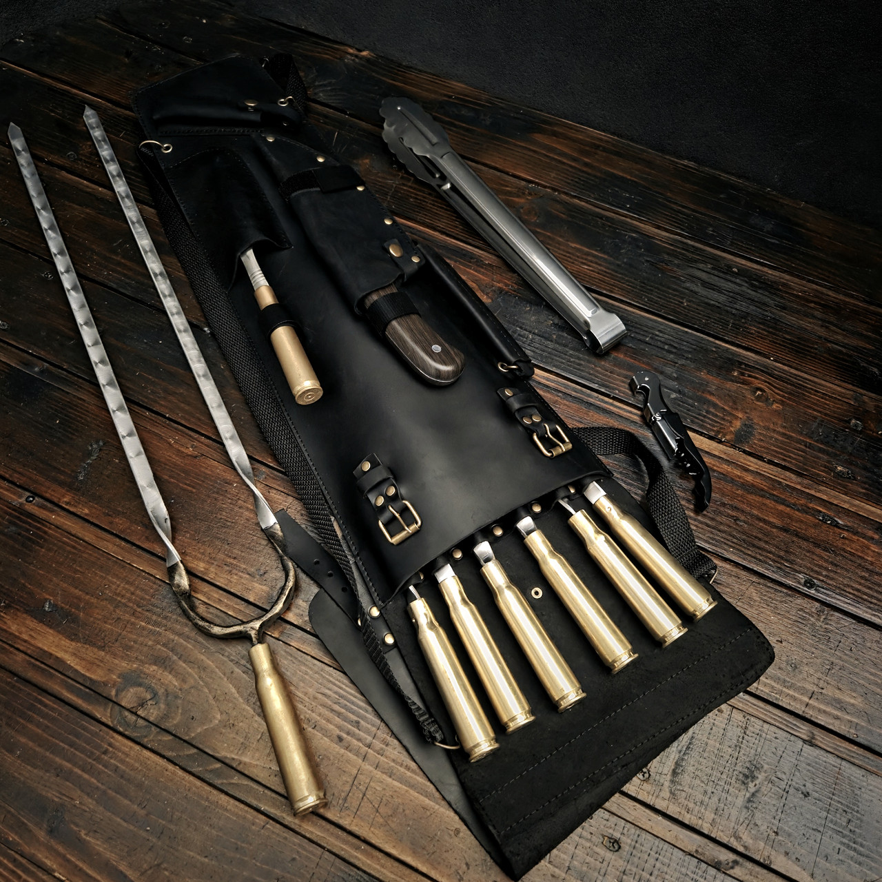 Набір шампурів у шкіряному чохлі "Гепард-2 Гільза", фото 1