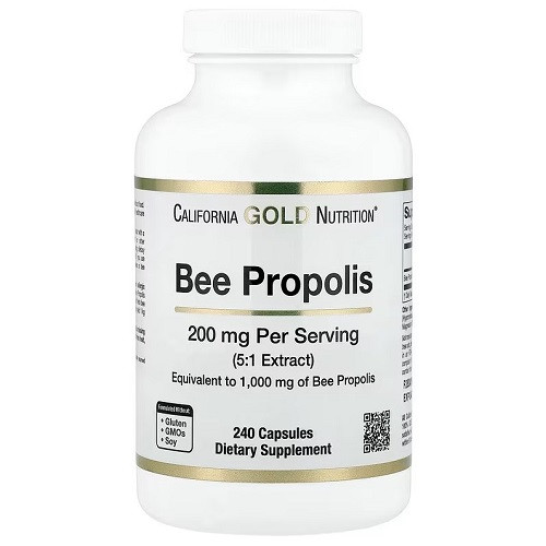 California Gold Nutrition Bee Propolis Extract 5:1 1000 mg (240 капсул.), фото 1