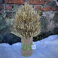 Різдвяний Дідух з житнього колосся та льону 50см