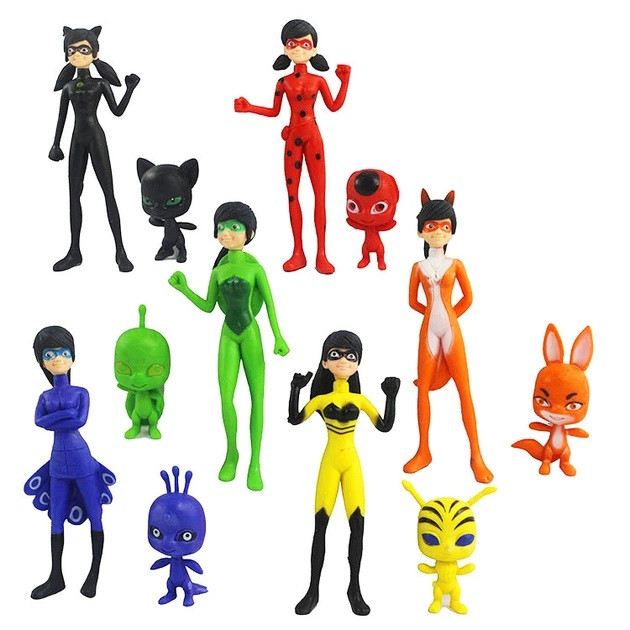 Ігрові фігурки (12 шт) Леді Баг, Рена Руж, Леді Бджола та ін. з мультфільму «Miraculous», фото 1