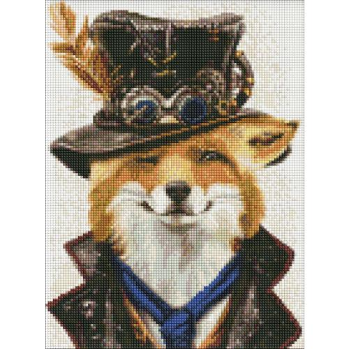 Набір з алмазною мозаїкою "Стімпанк-лис" 30х40см, фото 1