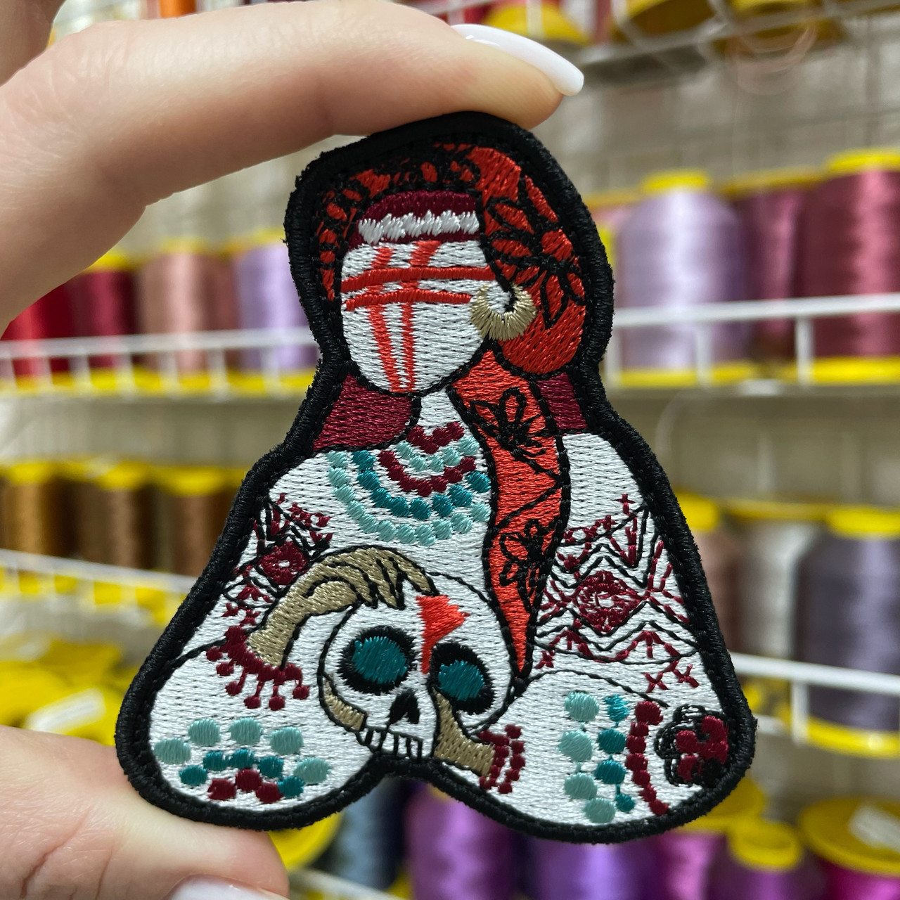 Шеврон, нашивка, патч МОТАНКА З ЧЕРЕПОМ з липучкою