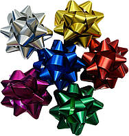 Бант подарунковий "Хром асорті" 6 см, 40 шт