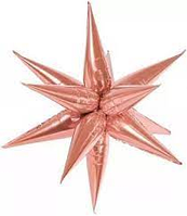 Фольгована кулька КНР 26"(66 см) Зірка складова (їжак, колючка) рожеве золото