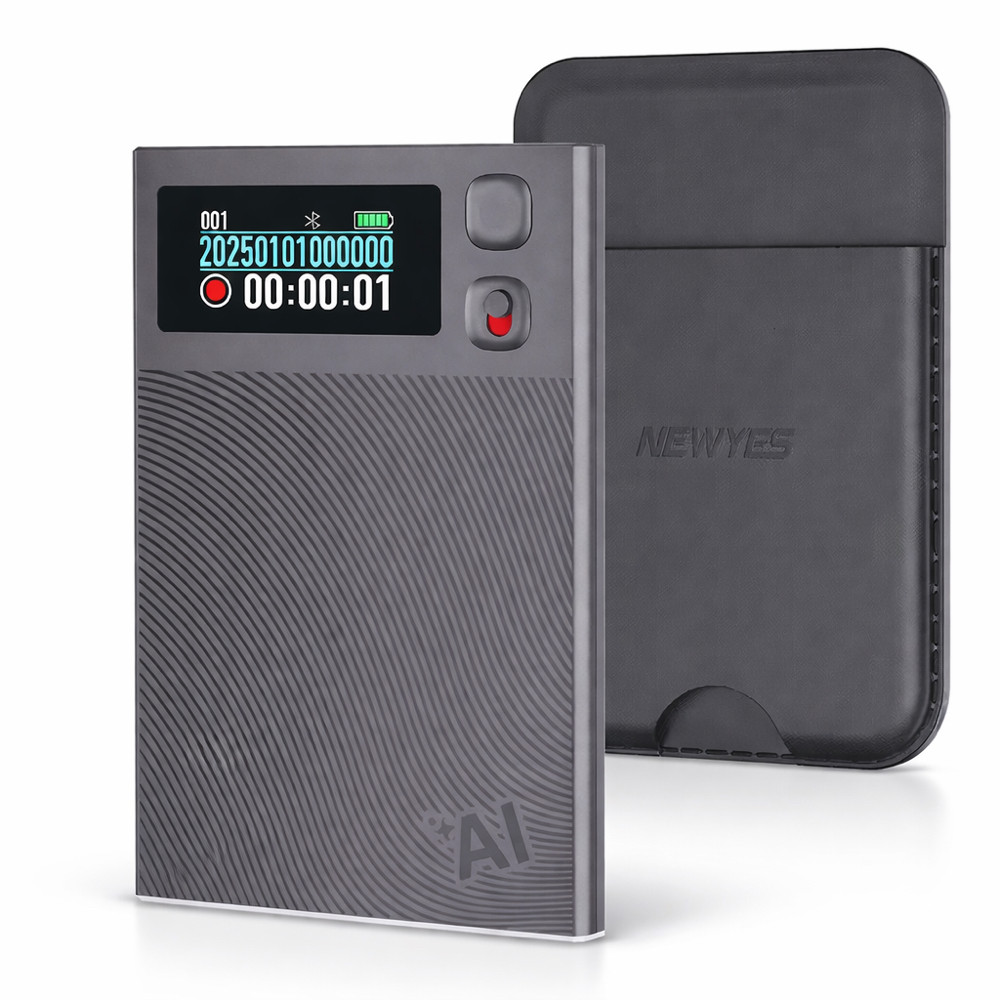 Диктофон NEWYES Ailog з штучним інтелектом, цифровий аудіорекордер, керування через застосунок, фото 1