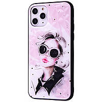 Чохол для Apple Iphone 11 Pro жінка в окулярах. Колір рожевий LR-69
