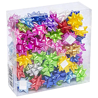 Бант подарунковий "Яскравий сатин асорті" 4,5 см, 95 шт