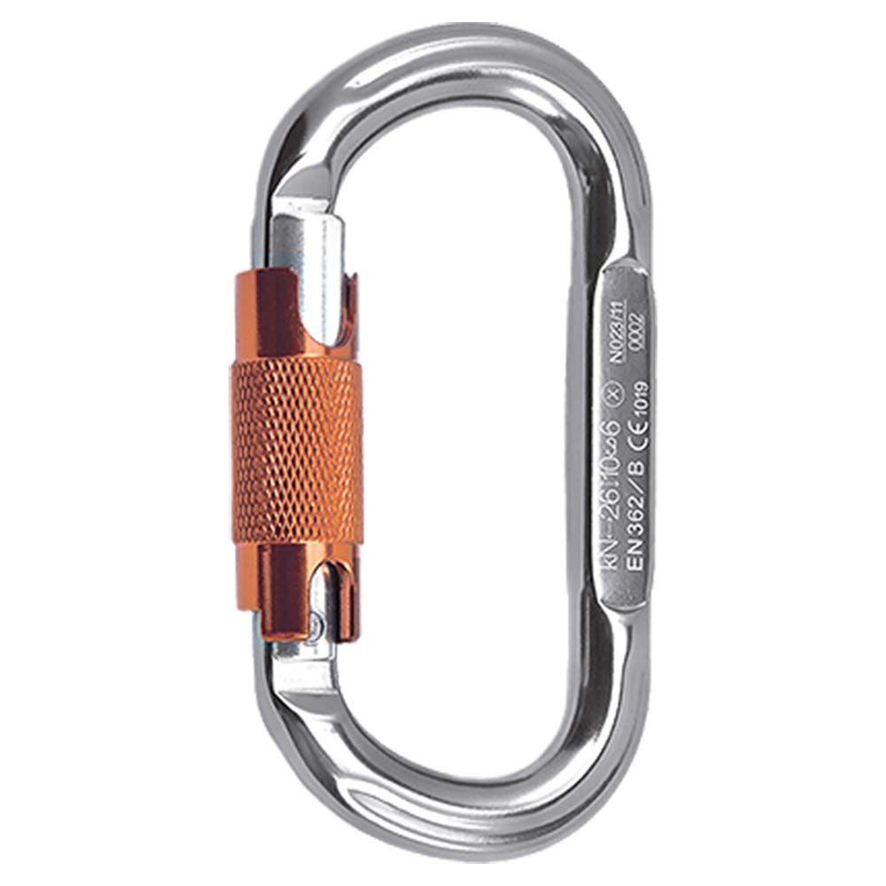 Карабін Rock Empire AL-O-KL-2T алюмінієвий овальний 86 г навантаження 26 kN Twist Lock (105310ALP), фото 1