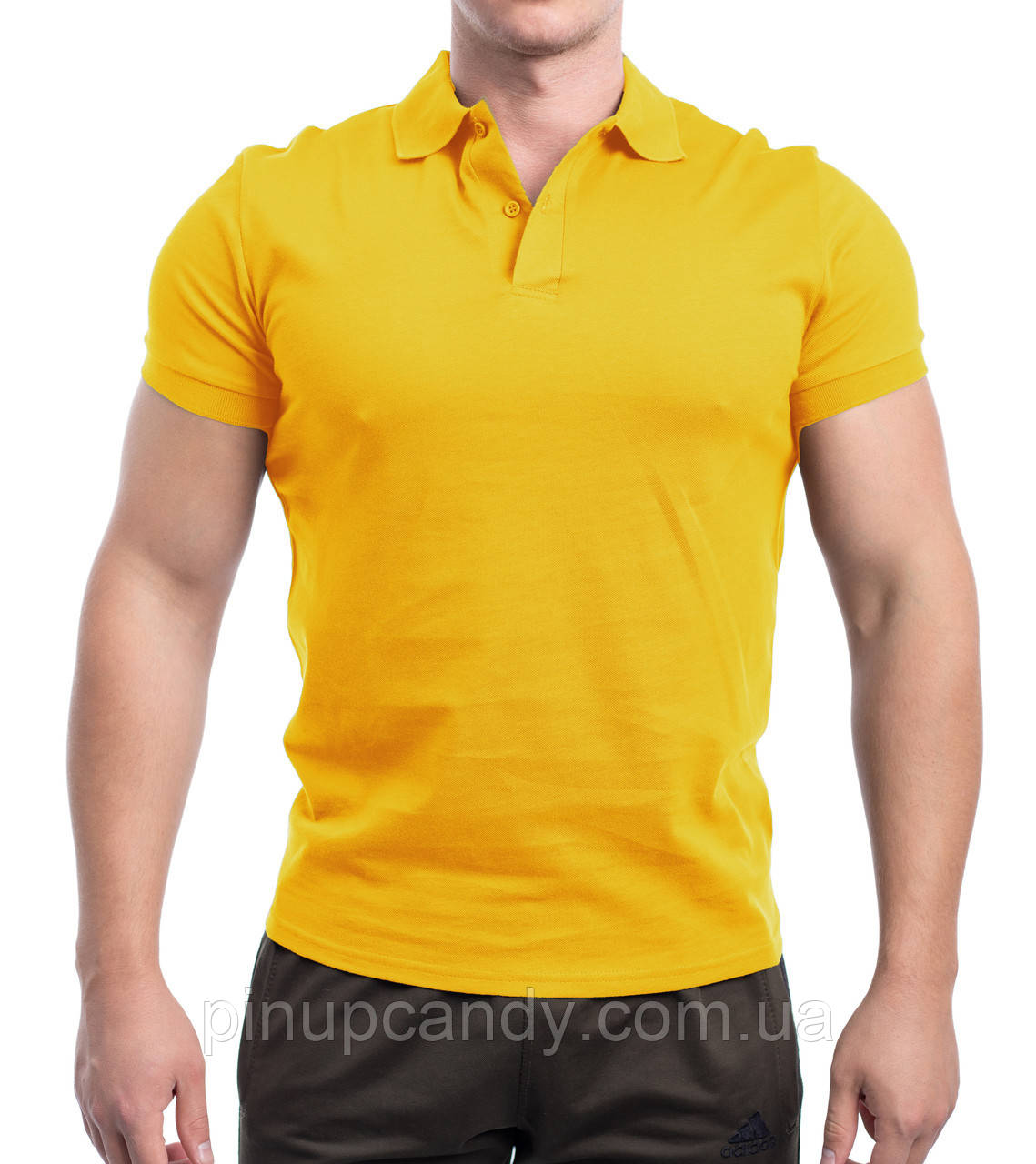 Футболка чоловіча поло з якісної 100% бавовни Bono жовта (розміри: 48-52), фото 1