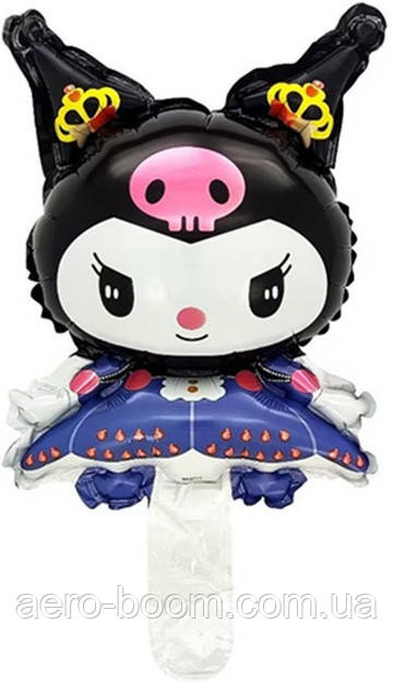 Фольгована кулька міні-фігура КНР (41х24 см) "Kuromi | Куромі" в сукні, фото 1