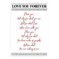Плівка (калька) в листах "LOVE YOU FOREVER" (35 см х 50 см) 5 листів