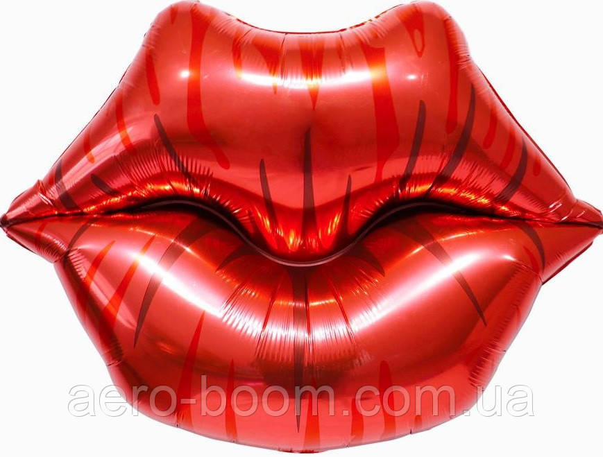 Фольгована кулька міні-фігура КНР (38х40 см) Губи, фото 1