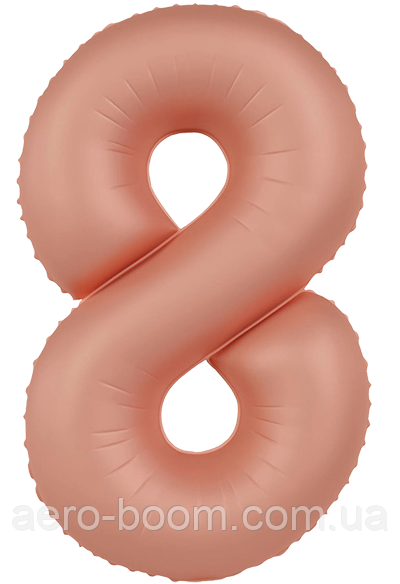 Фольгована цифра Flexmetal 40"(101 см) SLIM Matte Vintage Rose | Вінтажна троянда 8, фото 1