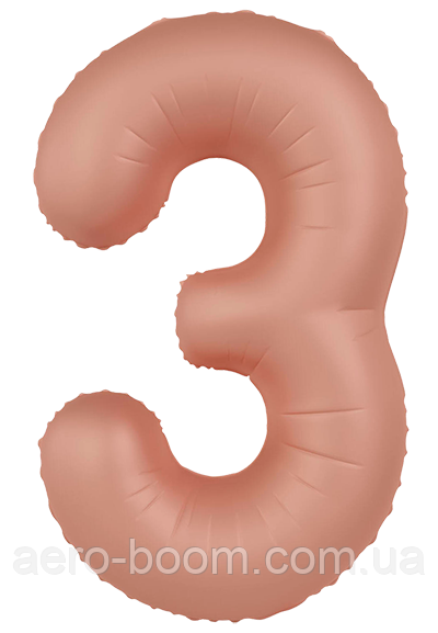 Фольгована цифра Flexmetal 40"(101 см) SLIM Matte Vintage Rose | Вінтажна троянда 3, фото 1