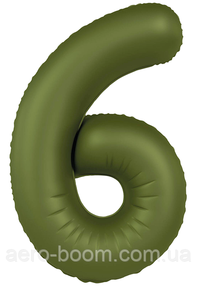 Фольгована цифра Flexmetal 40"(101 см) SLIM Matte Olive Green | Оливково-зелена 6, фото 1