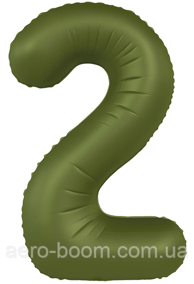Фольгована цифра Flexmetal 40"(101 см) SLIM Matte Olive Green | Оливково-зелена 2, фото 1