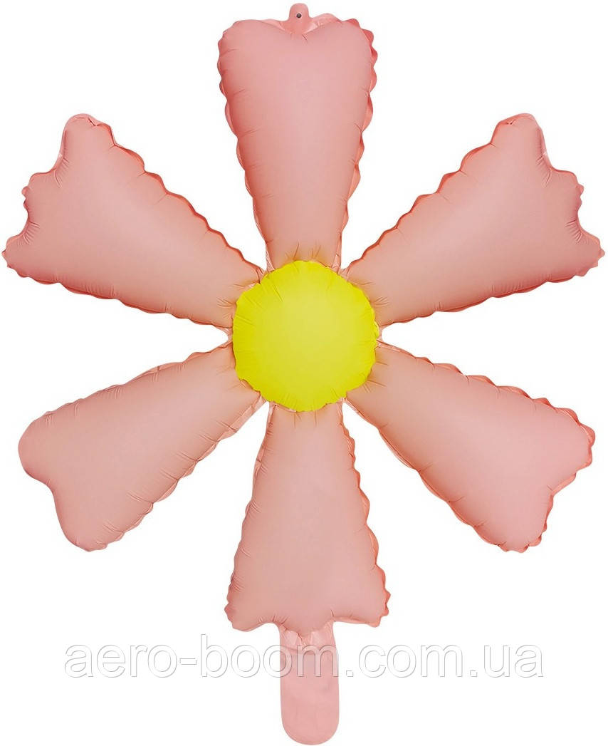 Фольгована кулька міні-фігура КНР (47х47 см) Квітка сатин пудрова, фото 1