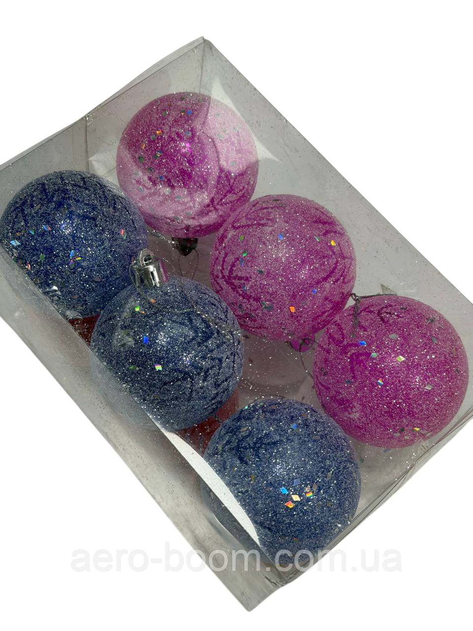 Набір новорічних іграшок "Мікс" 6 см, уп. 12 шт, фото 1