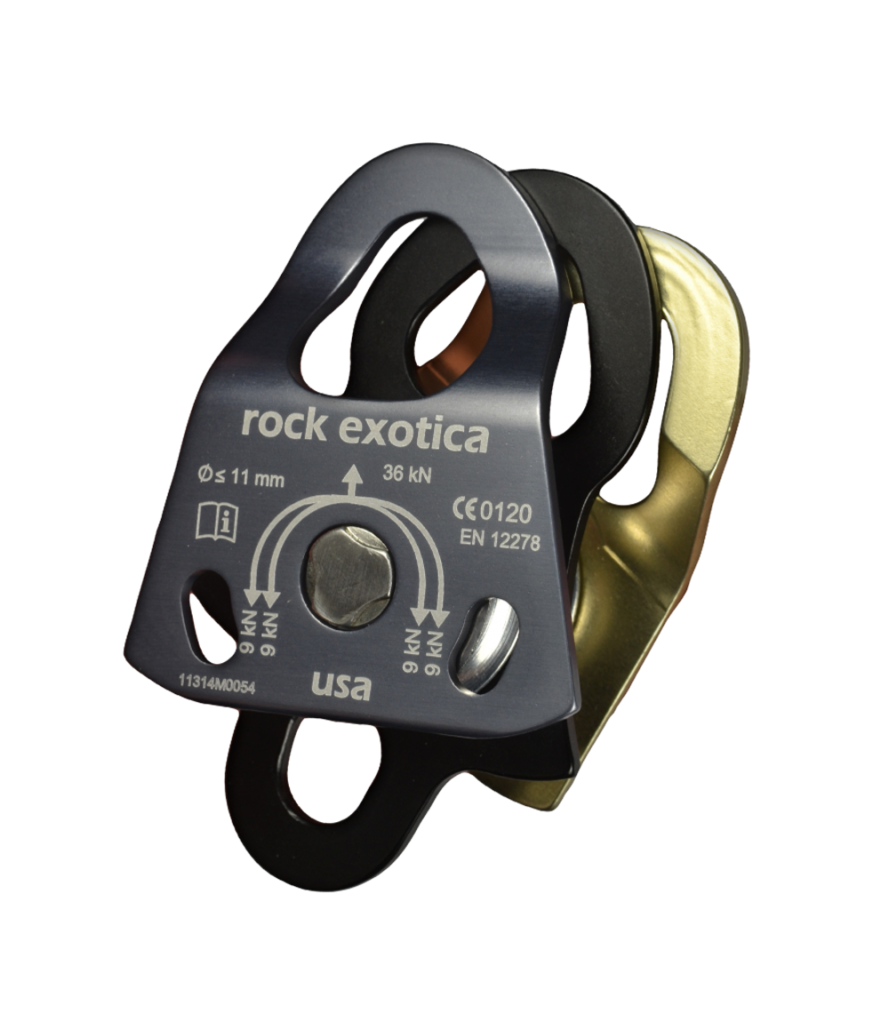 Блок Rock Exotica Mini Duoble Дюралюминий Вес 141 г Рабочая нагрузка 9 kN Диаметр веревки 11 мм Разрушающая нагрузка 36 kN Количе, фото 1
