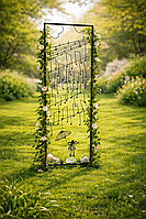 Опора садова під клемантис, шпалера для рослин, декор садовий Мелодія дощу 60 х 230 см AR05-01 чорний