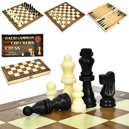 Настільна гра 3 в 1  Шахи, Шашки, Нарди (A0067)