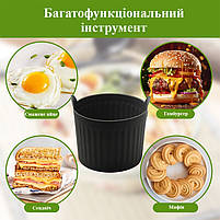 Міні силіконові форми для аерогрилю з харчового силікону для мафінів десертів і закусок набір 2 шт чорні 29572, фото 9