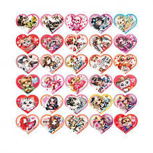 Листівка - серце вітальна "Валентинка" 131х71 мм 237787 (дизайн 10шт)