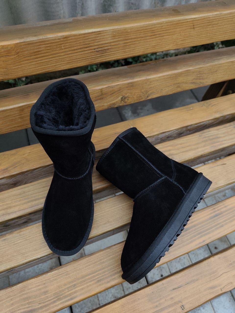 Уги Чорні BLACK ЗАМША натуральна високі (h = 22)  жіночі