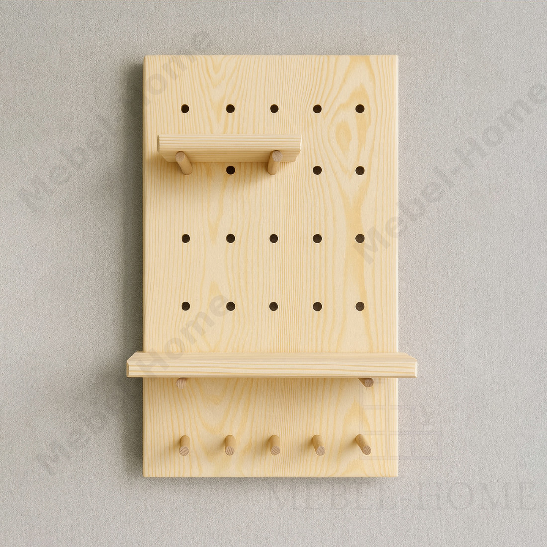 Настінний пегборд для кухні Перфорована дошка-органайзер Дерев'яна панель для дрібниць, фото 1