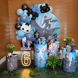 Набір 55 куль для арки фотозони Як приборкати дракона Тінь дракона Блакитний і чорний