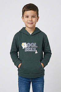 Світшот дитячий для хлопчика на флісі темно-зеленого кольору 206019P