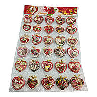Валентинки "Сердечки" (набір 240 штук) (7х6 см)