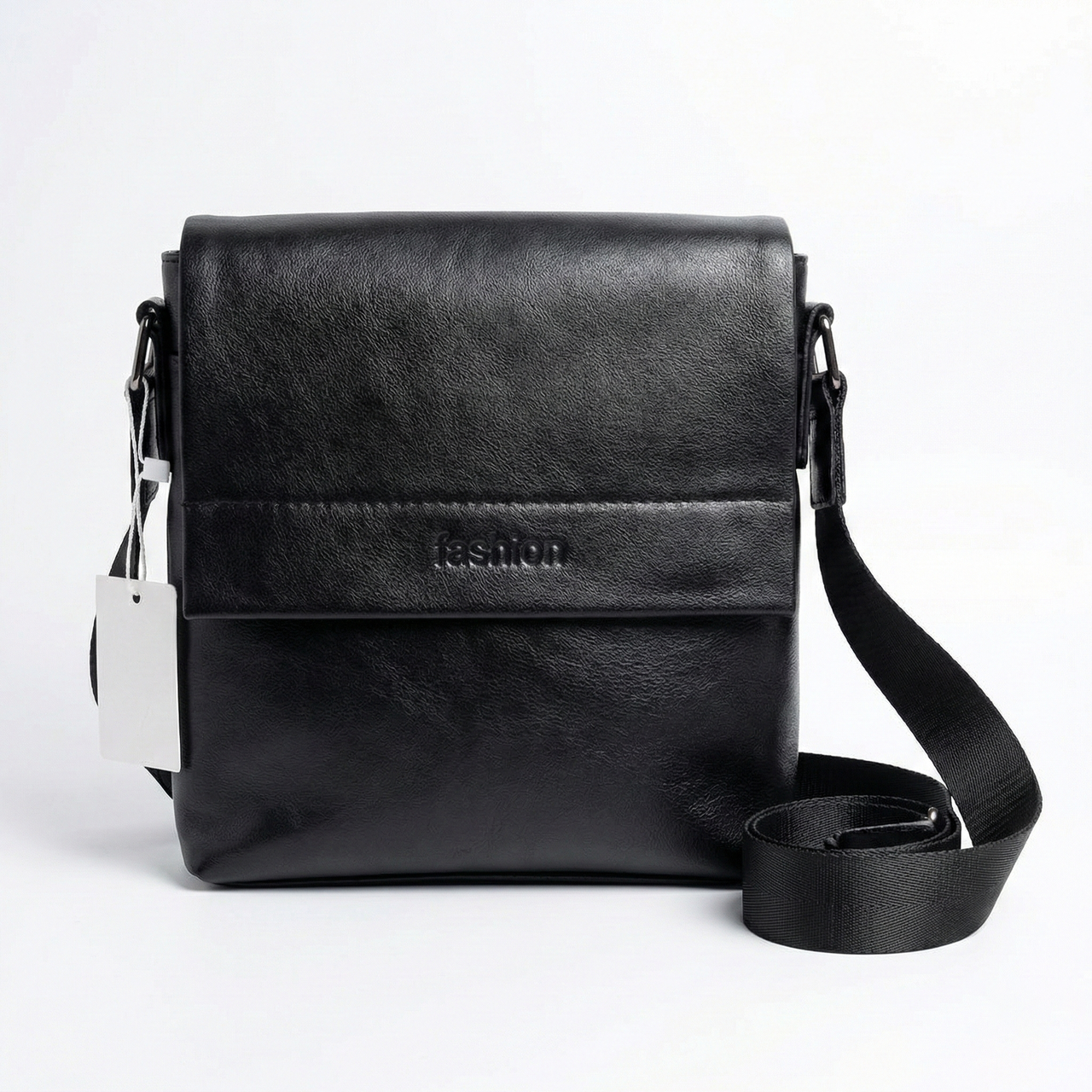 Чоловіча сумка-месенджер через плече Fashion. Стильна барсетка для документів (Чорна), фото 1
