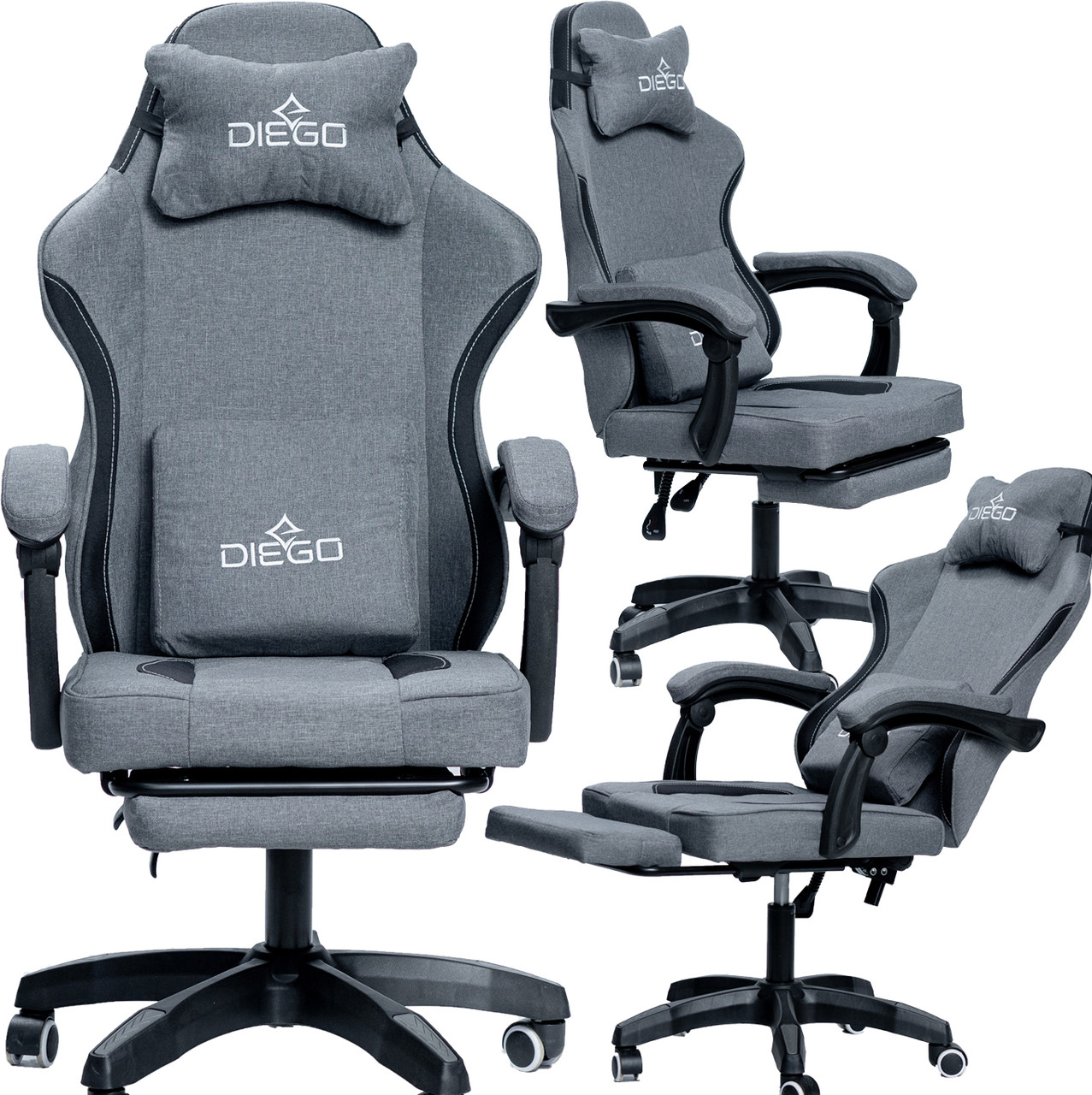 Крісло геймерське DIEGO Soft Gray, фото 1