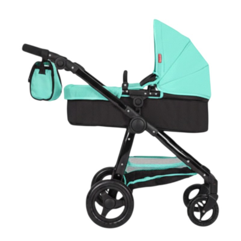 Коляска для ляльки 2в1 Carrello ULTRA (регульована ручка, сумка) 9696 GREEN Зелена