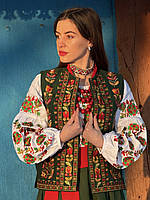 Кептар жилетка у карпатському стилі  "Полонинська барва" смарагдовий