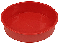 Силиконовая форма для выпечки круглая 16,5 см, красная для кексов, пирогов и запеканок