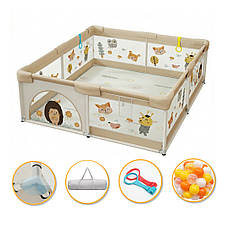 Дитячий манеж Лісовий Їжачок | 180 х 200 см | LEOBRO PREMIUM