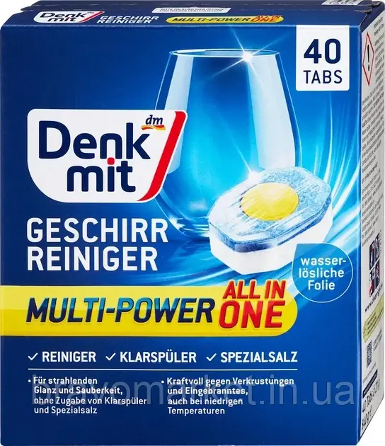 Таблетки для посудомийної машини Denkmit Multi-Power 12 in1 40шт, фото 1