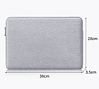 Чохол для ноутбука Bubm сірий тканинний 14"-15" світло-сірий чохол під ноутбук 14 дюймів, фото 8