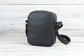 Чоловіча сумка Леон з натуральної шкіри колір Чорний, фото 3