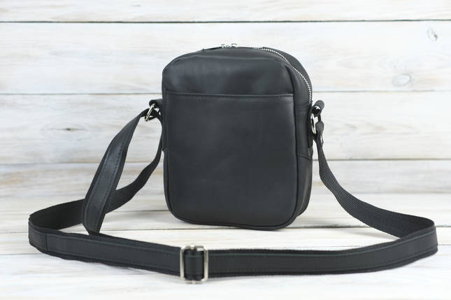 Чоловіча сумка Леон з натуральної шкіри колір Чорний, фото 1