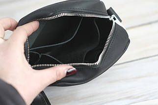 Чоловіча сумка Леон з натуральної шкіри колір Чорний, фото 4