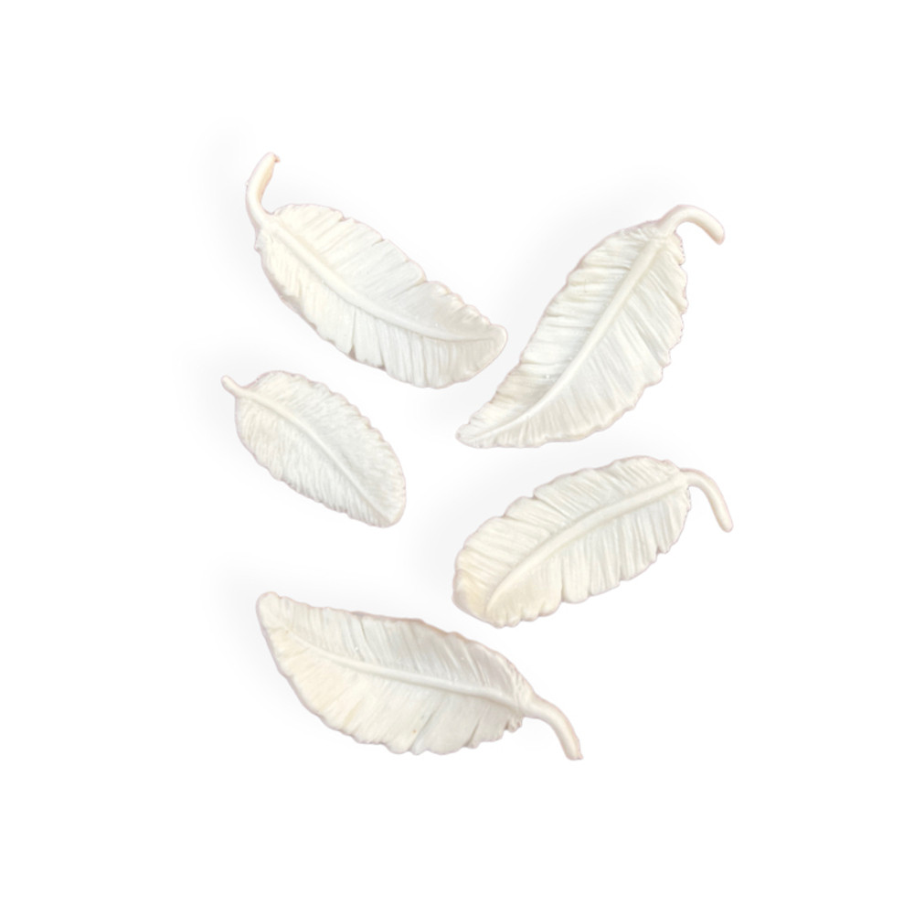 Набір цукрових прикрас "Пір'їнки", білі, фото 1