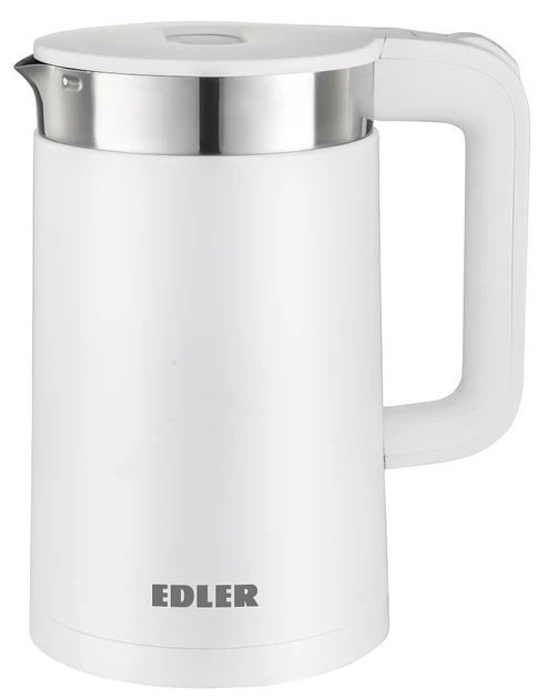 Електрочайник Edler EK6430 білий, 1500W, 1.5л, дисковий, двошаровий пластиковий корпус, світлова індикація, захист від перегріву,, фото 1