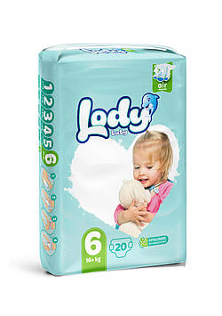 Підгузки дитячі Lody Baby Air XL 6 (16+ кг) 20 шт. для дорослих малюків